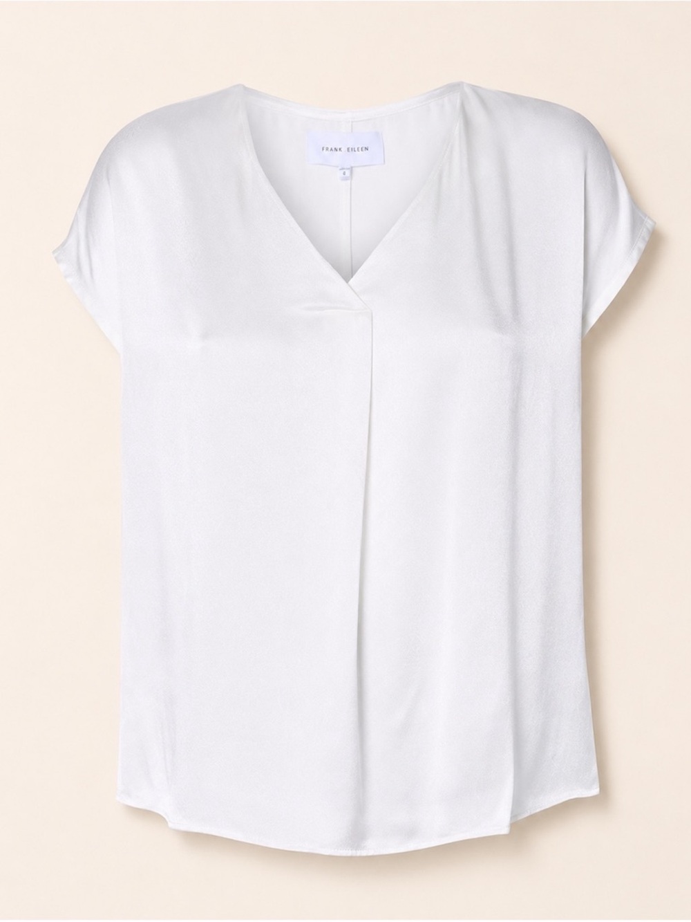 Dear John Yanis White Split Neck Blouse Medium